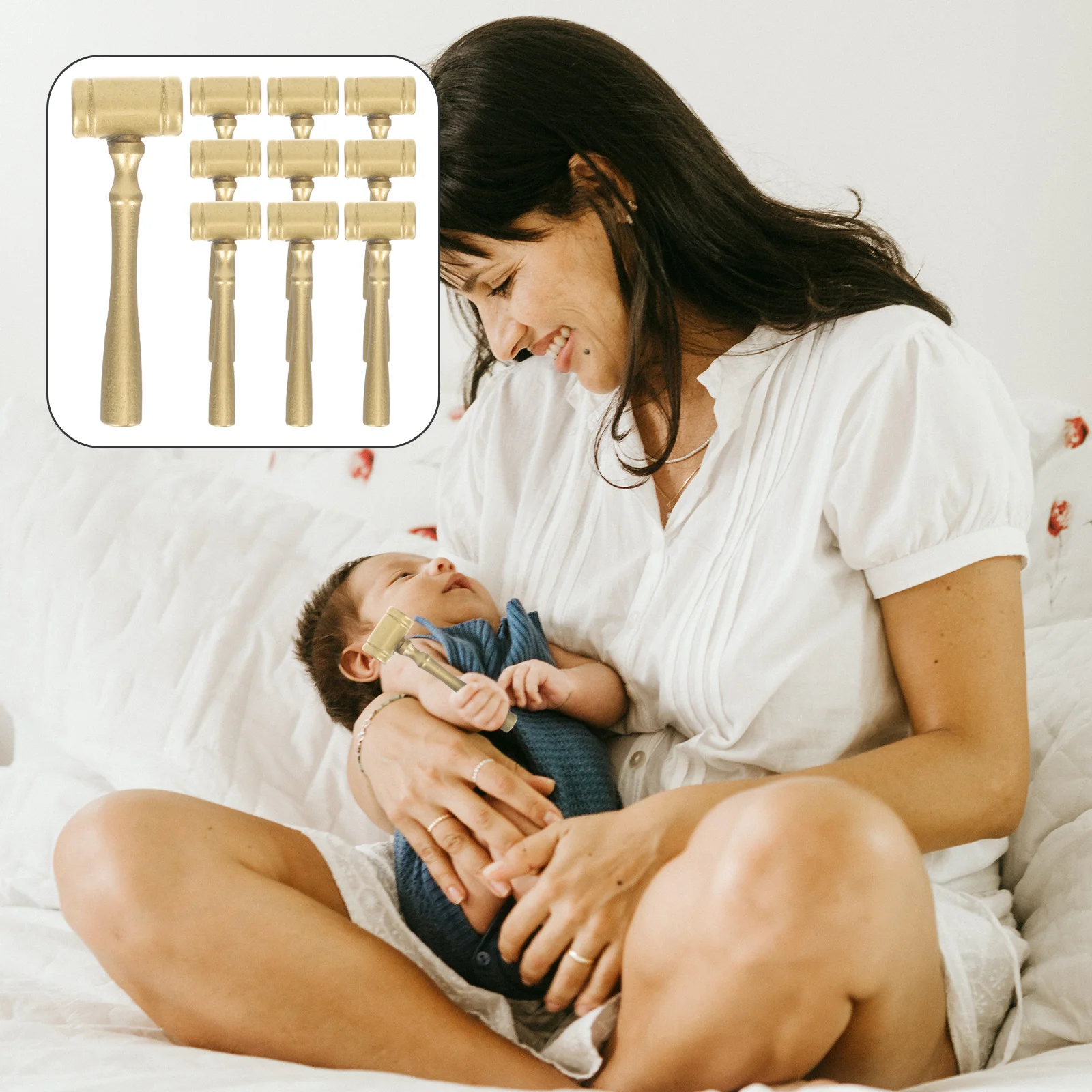 

10pcs Wooden Hammer Toys Kids Toddlers Baby Mini Mallets Gavel Lotto Game Birthday Presents Hand Training Solid Stable