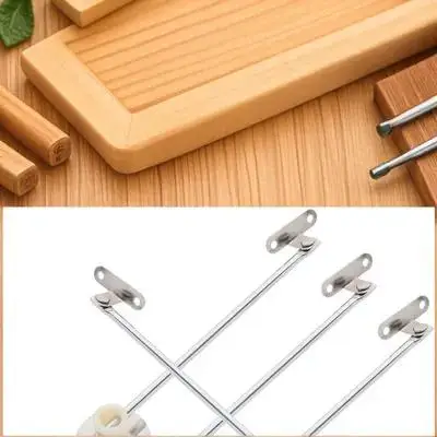 

4pcs Cabinet Hinges Heavy Duty Iron Full Buffer Design Strong Durable Round Base Soft Close Drop Lid Support for for Wooden