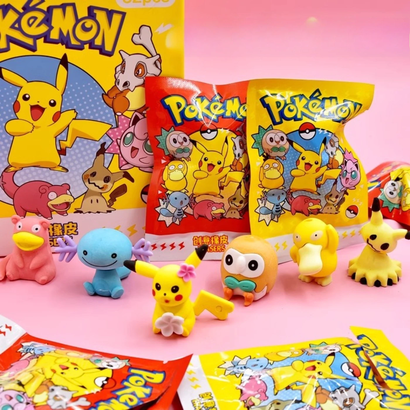 Niedliche Taschenmonster Überraschungs-Radiergummis Kawaii Zufällige Cartoon-Anime Blind Bag Spielzeugfiguren Sammlerstück Geschenk
