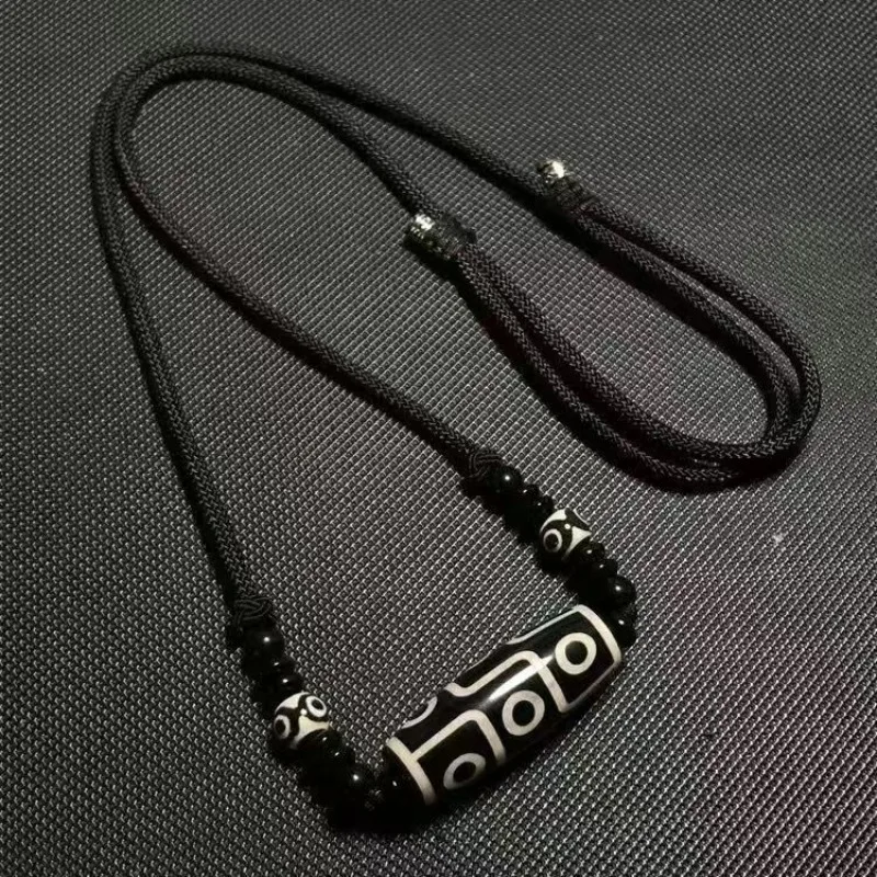 

Ethnic Style Agate Nine-eye Dzi Bead Necklace Retro Pendant