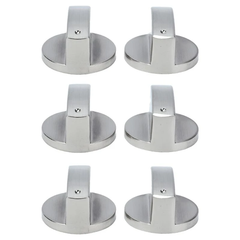 

Gas Oven Knob Set of 6 Easy Installation Metal Rotary Switch Knobs High Precisions Flame Control for Home Kitchens