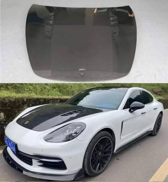 

New！ Real Carbon Fiber Bonnet For Porsche Panamera 971 2017 2018 2019 2020 2021 2022 2023 Front Engine Hood Vent Cover