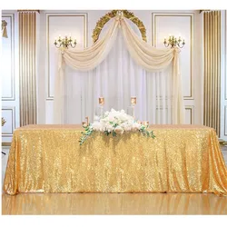 108x50 Inch Gold Sequin Tablecloth-Rectangle Table Cover Overlay,for Wedding Birthday Christmas Baby Shower Party Decoration