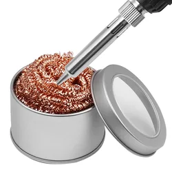 Soldering Iron Cleaner Ball Desolder Copper Wire Cleaner Steel Ball Mesh Filter Cleaning Nozzle Tip Metal Solder Suction Device