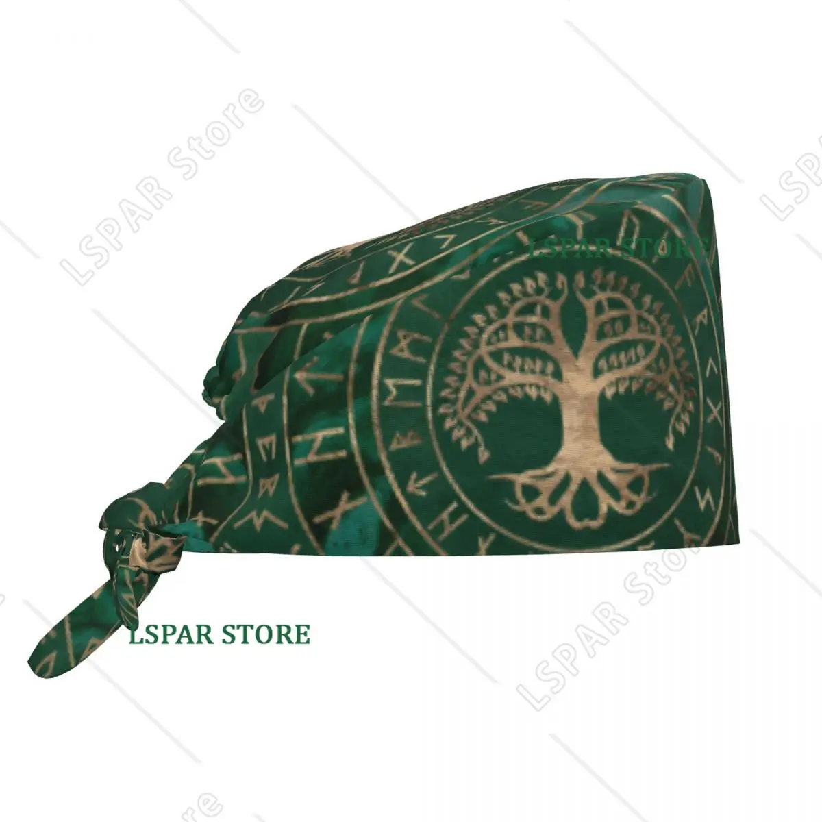 Custom Tree Of Life Medical Staff Scrubs Hat Women Men Viking Norse Yggdrasil and Futhark Doctor Nursing Surgical Cap Scrub Caps