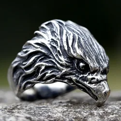 new Arrival Design Stainless Steel Head of eagle Trend Men's animal Ring fashion High Quality Jewelry Dropshipping