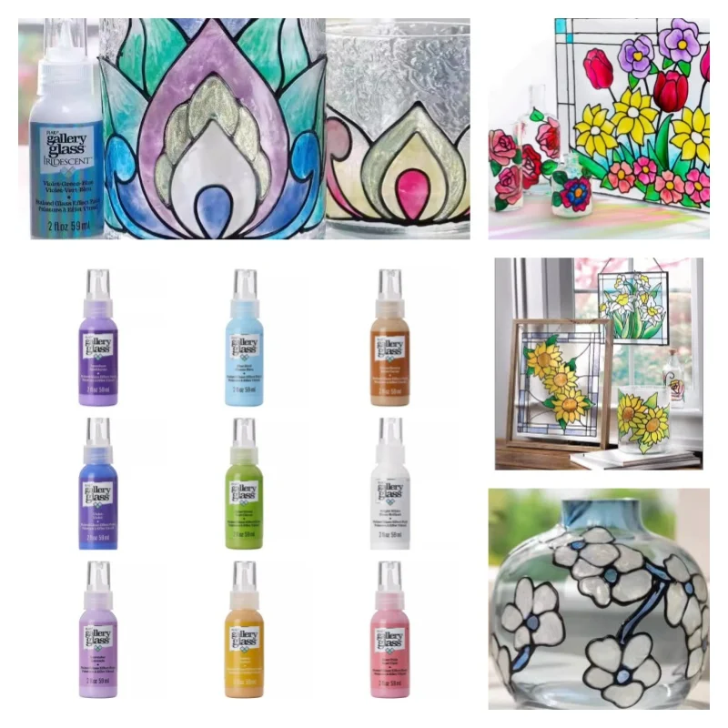 Pigments pour verre 59 ml, faits à la main, pour bricolage, artisanat sur verre et céramique, peinture de surface, coloration de gribouillis, pigments auxiliaires pour verre