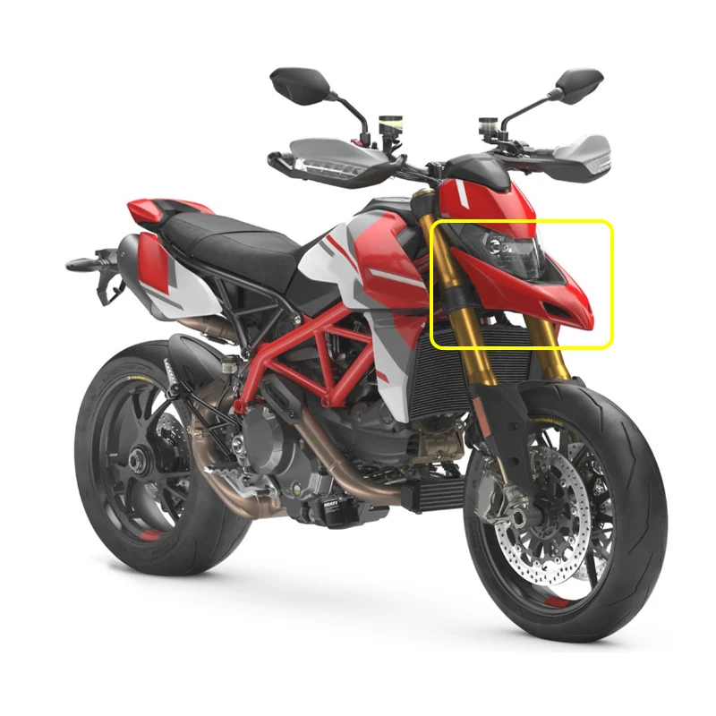صالح ل Ducati Hypermotard 950 2019 2020 2021 2022 دراجة نارية ألياف الكربون السفلى الجبهة الأنف العلوي لوحة هدية الحماية #2