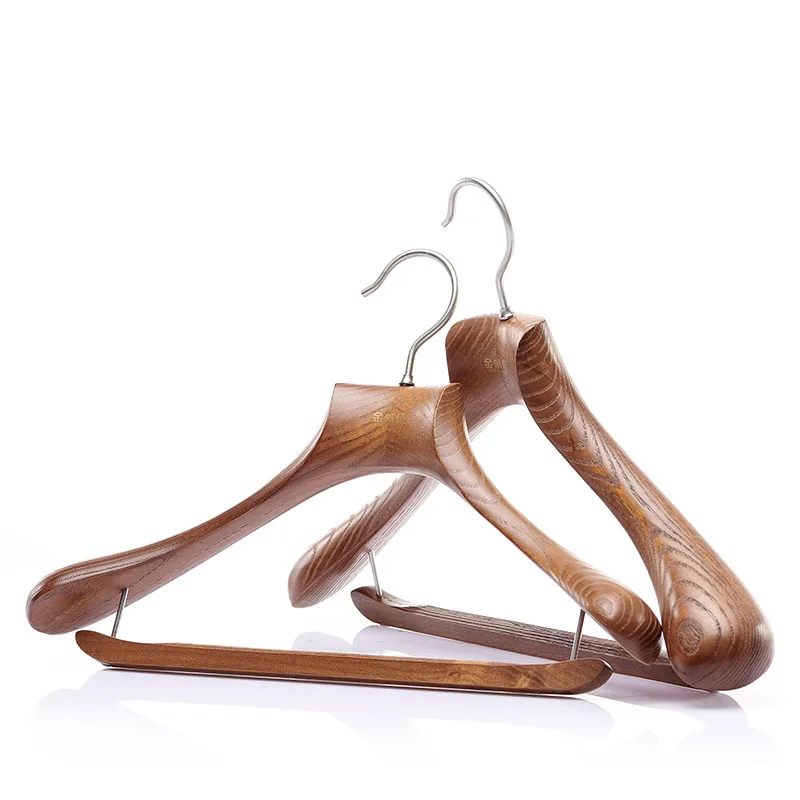 

High-end Wooden Hangers Wood Clothes Hangers with Bar Coat Hangers for Closet Organizer High-Grade Solid Wood Coat