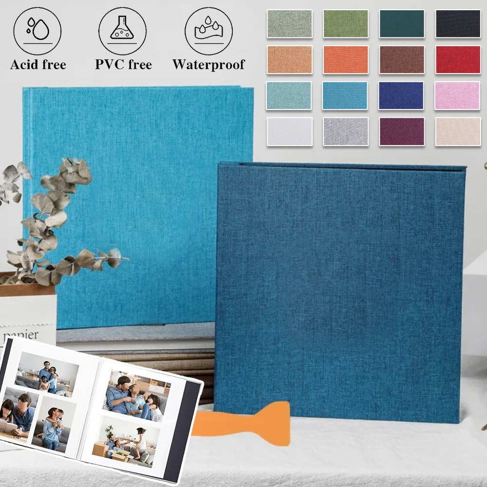 

Linen Cover Large Photo Album Self Adhesive Bookshelf Albums 20 Sheets/40 Pages Baby Family Anniversary Wedding Photo Storage