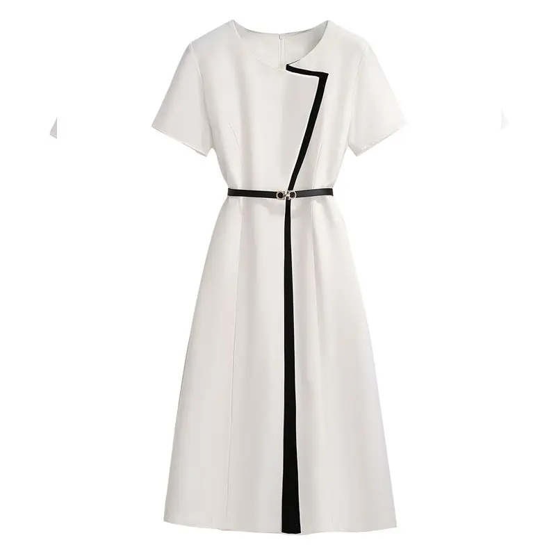 

Design High-end Patchwork Dresses Summer 2024 New Women's High-end Workplace OL Temperament Simple A-line Skirt