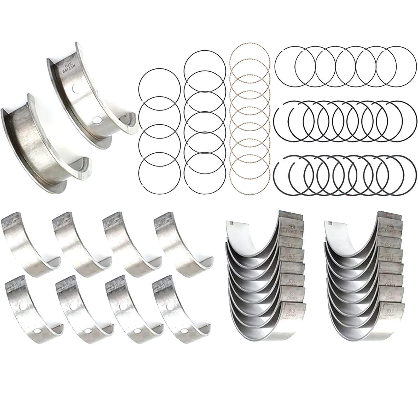 Piston Rings & Main Rod Bearings Kit for Chevy GM Gen IV 4.8L 5.3L 6.0L 6.2L Rebuild Set MS2199 CB663 E937K Auto Accessories