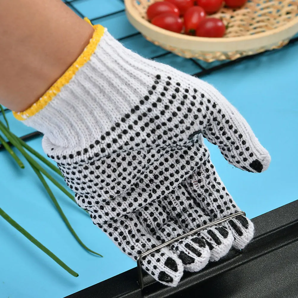 

5pcs Anti-Scald Thermal Insulation Gloves High Temperature Resistance Skidproof Wearproof Cotton Yarn For Construction Workshop