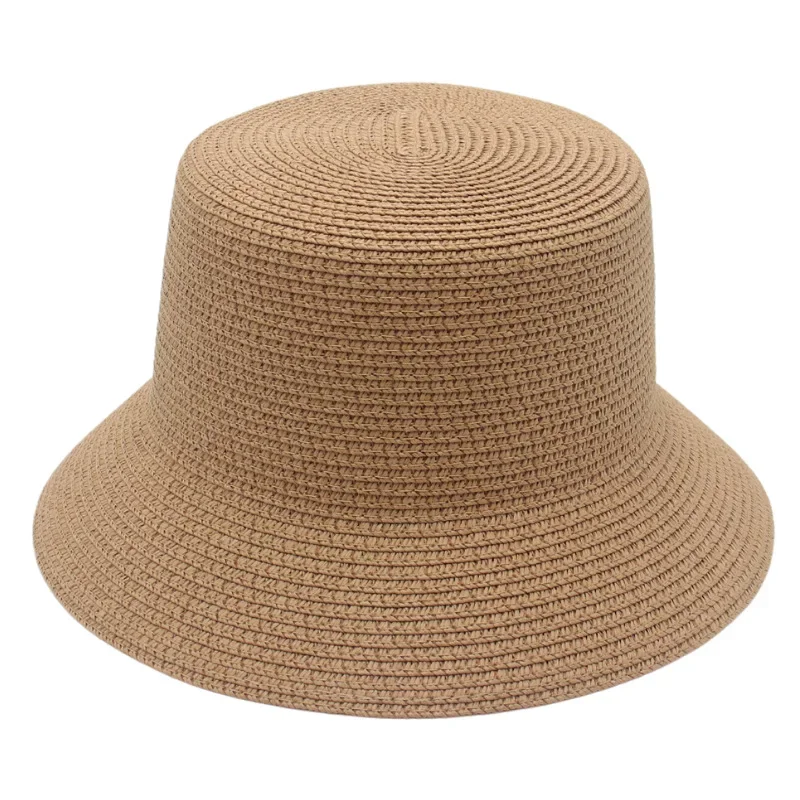 Flat Straw Hats Solid Color Caps Ladies Hat Summer Sun Openwork Handwoven Straw Cap Ethnic For Women Men Japanese Style DIY