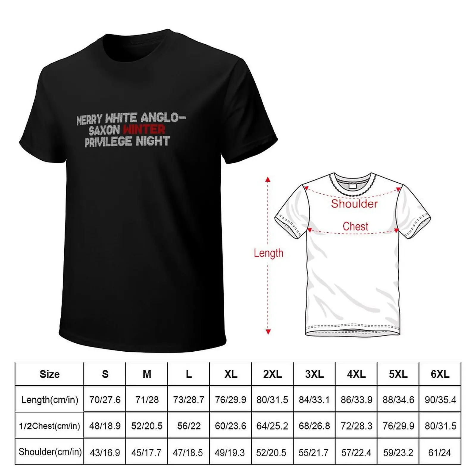 Merry White Anglo-Saxon Winter Privilege Night T-shirt customizeds sublime big and tall t shirts for men