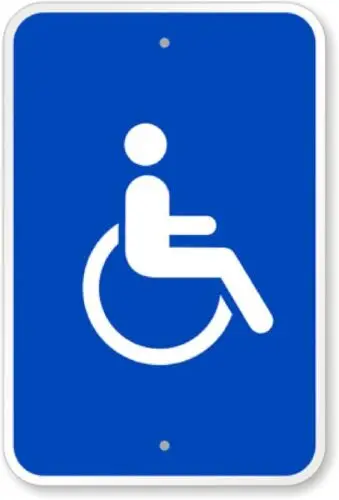 c1,Accessible Handicap Symbol Aluminum Weatherproof 8 x 12 Sign p00155
