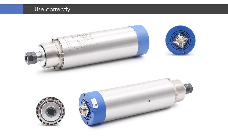 G-Penny 220V 1,5kW ER16 65mm luftgekühlter Spindelmotor 4 Stück Lager 400Hz 24000U/min für CNC-Holzbearbeitung – Detail 5