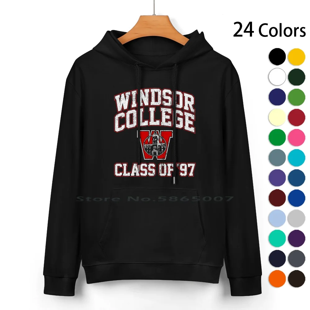 Windsor College Class Of 97 ( Scream 2 ) Pure Cotton Hoodie Sweater 24 Colors The Scream Neve Campbell Slasher Movies Killer