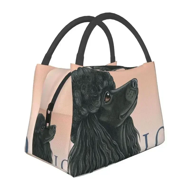 Poodle Black Love Insulated Lunch Tote Bag for Women Pudel Caniche Portable Thermal Cooler Food Lunch Box Work Travel