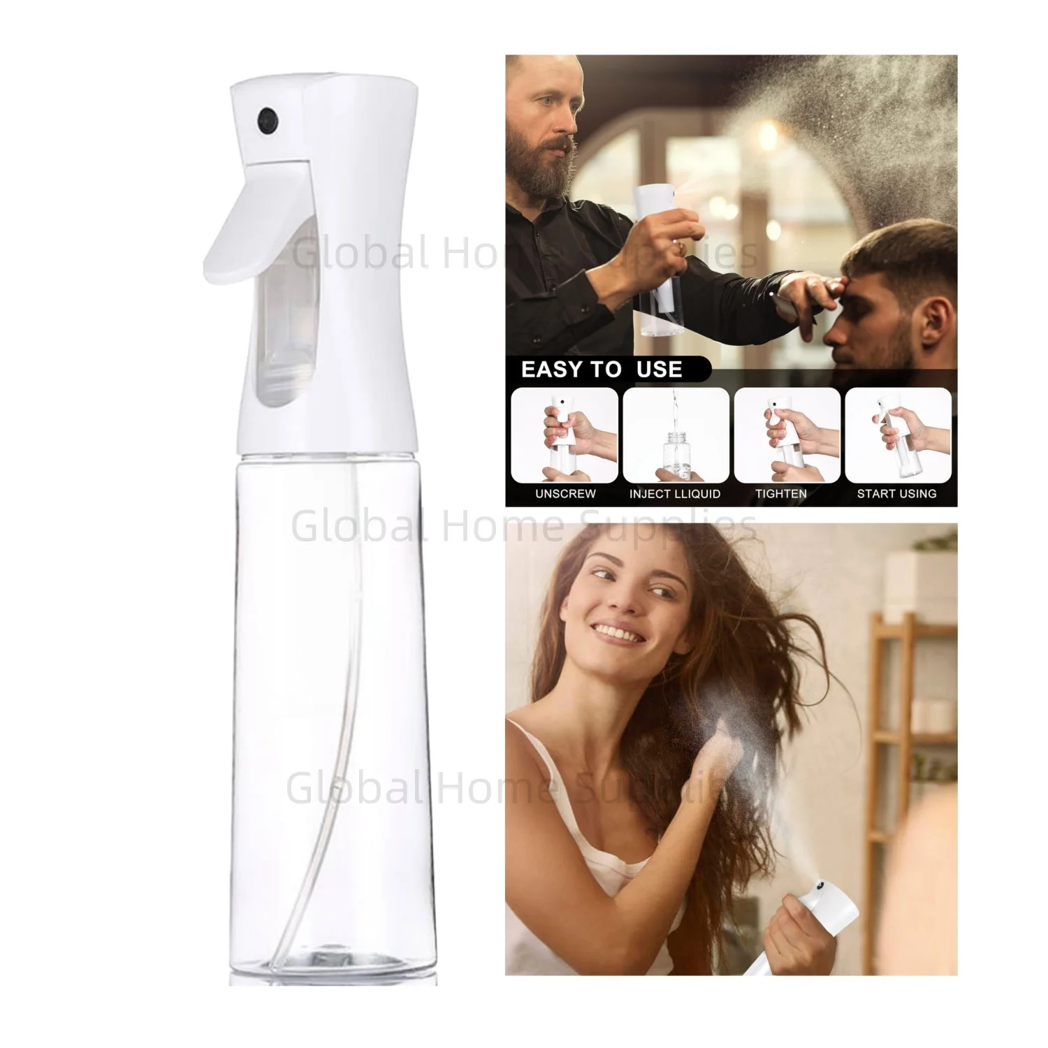 Sprühflasche für Haare, kontinuierlicher Mister, leere Sprühflaschen, ultrafeiner Nebel, Wassersprüher für Haarstyling, Reinigung, Pflanzen, Haustiere