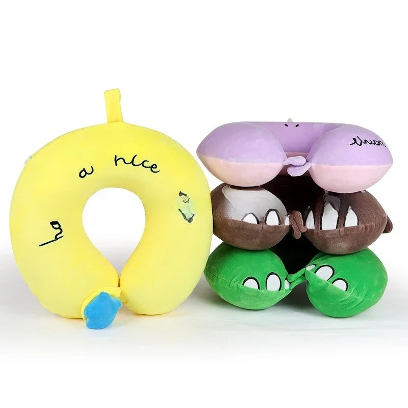 

Cartoon memory cotton U-shaped pillow, embroidered animal travel memory pillow, neck protection