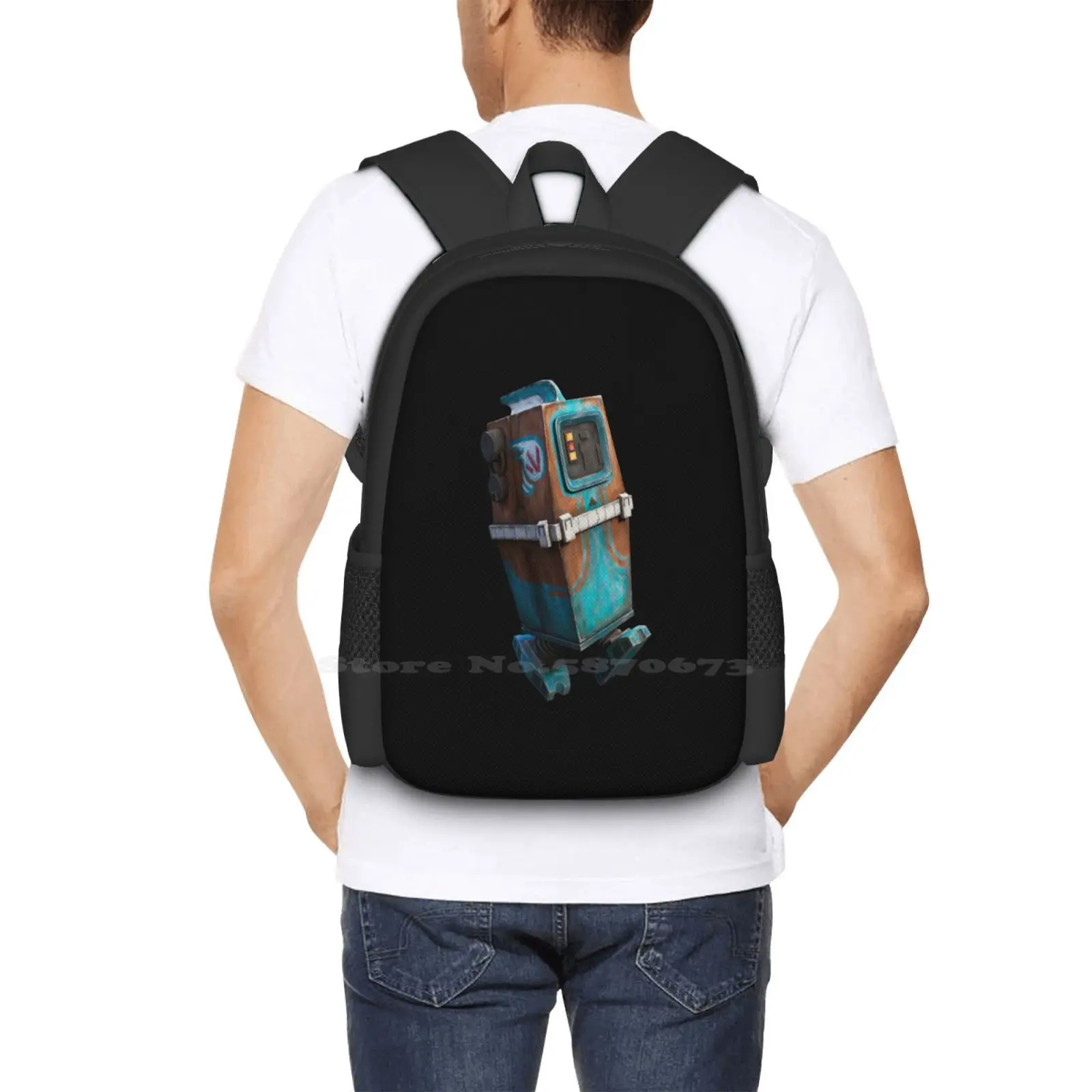 Speedy The Gonk Droid Pattern Design Bagpack School Bags Clone Wars Fanart Gonkdroid Bad Batch Robot Speedy Captain Tukk 241St