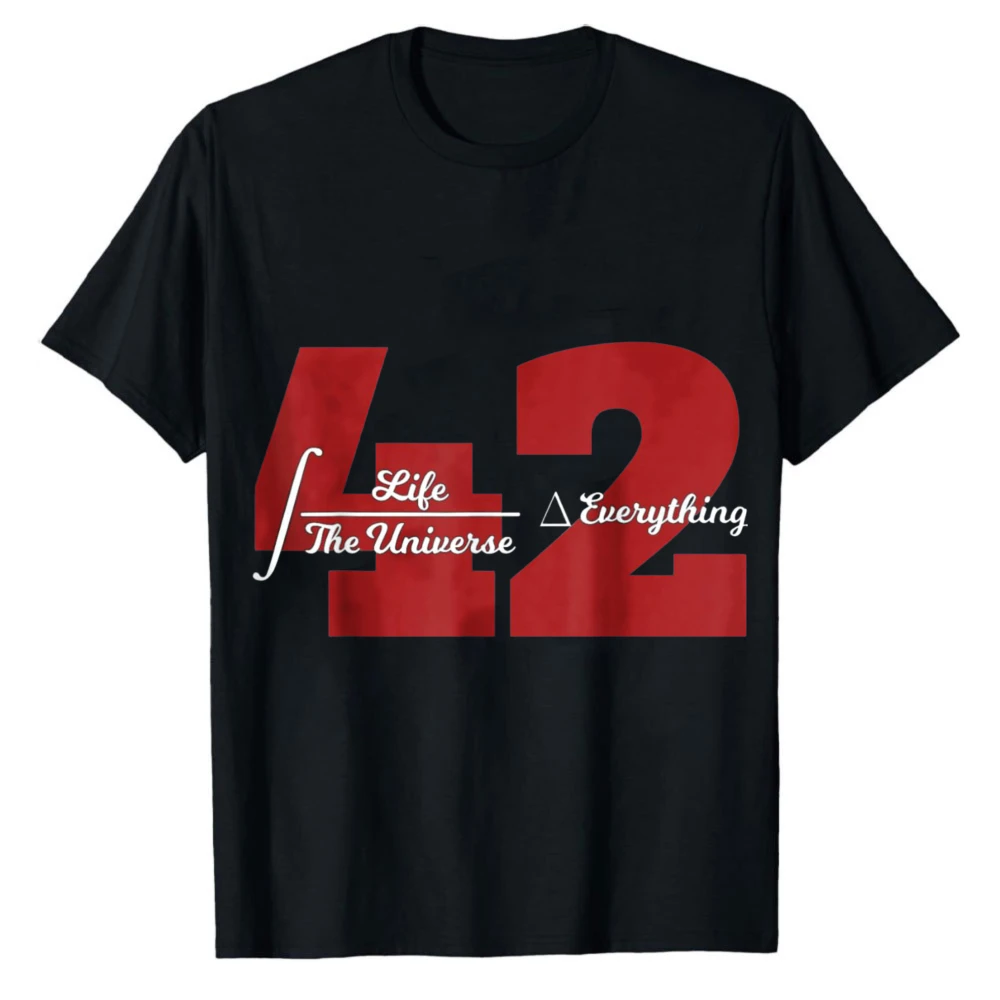 

Life The Universe Everything = 42 Equation Math T-Shirt Hitchhikers Guide To The Galaxy Sci Fi Graphic Casual T-Shirt Tops