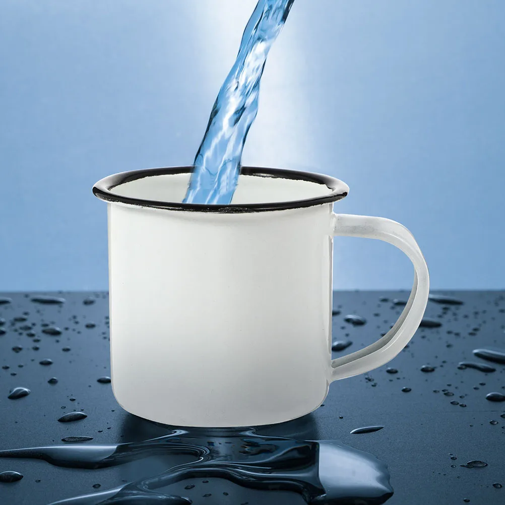 

2pcs Enamel Water Cups Retro Style Drinking Cup Practical Coffee Tea Mug Vintage Home Decor Glassware Kitchen Barware