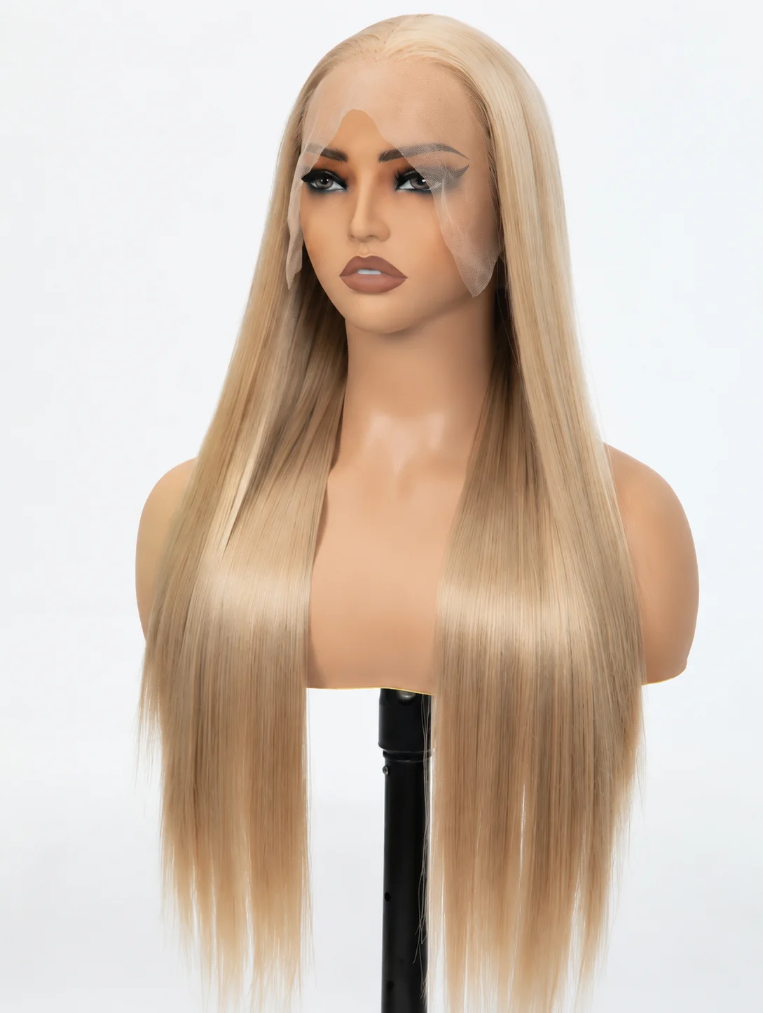 13x4 Lace Front Wig 30 Inch Long Straight Blonde Synthetic Wig Pre Plucked Glueless Heat Resistant Fiber Natural Look Cosplay