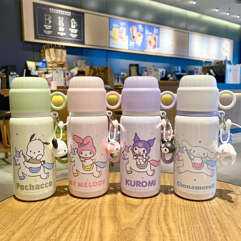 

1/2/4pc Sanrio Kuromi Melody Children's Insulated Water Bottle Thermos Bottle for Boys Girls 460ML Straw Water Cup for Students