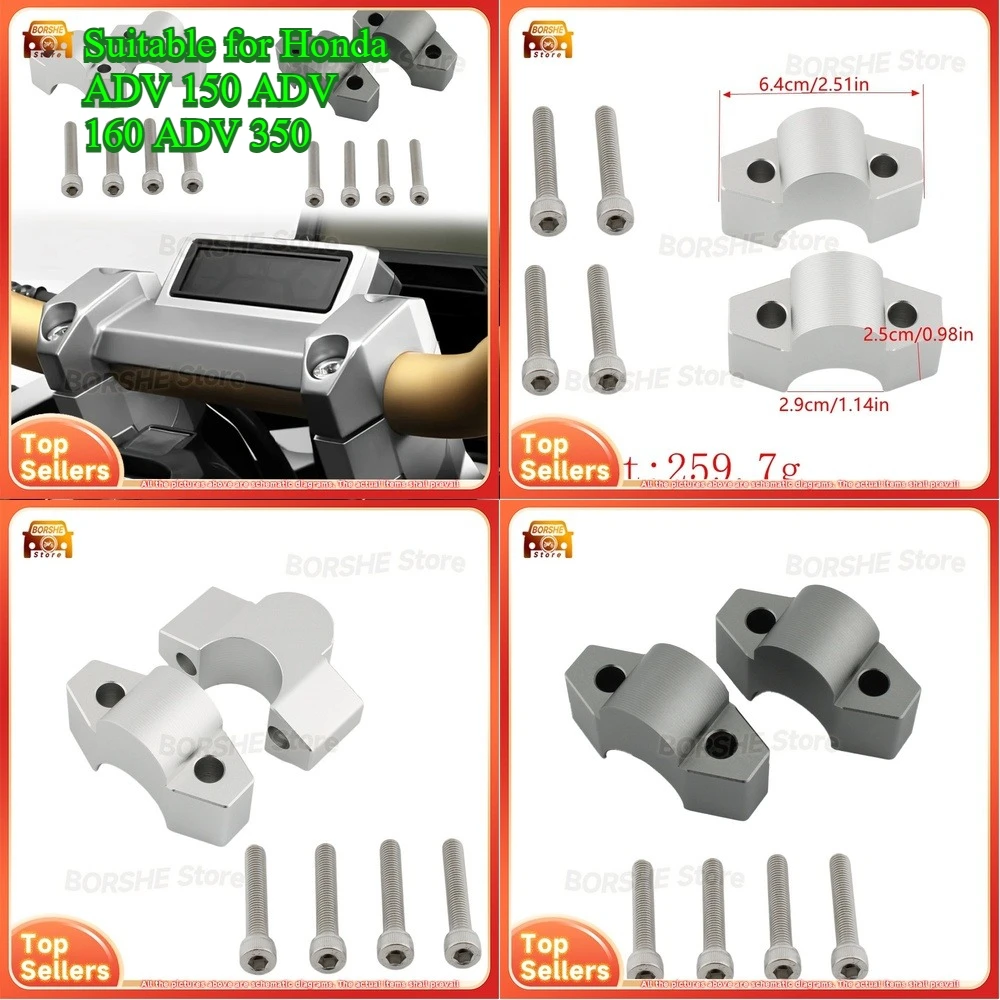

2026 Motorcycle Handlebar Riser Clamp Kit Suitable for Honda ADV 150 ADV 160 ADV 350 Elevated Handlebar Mounting Bracket for