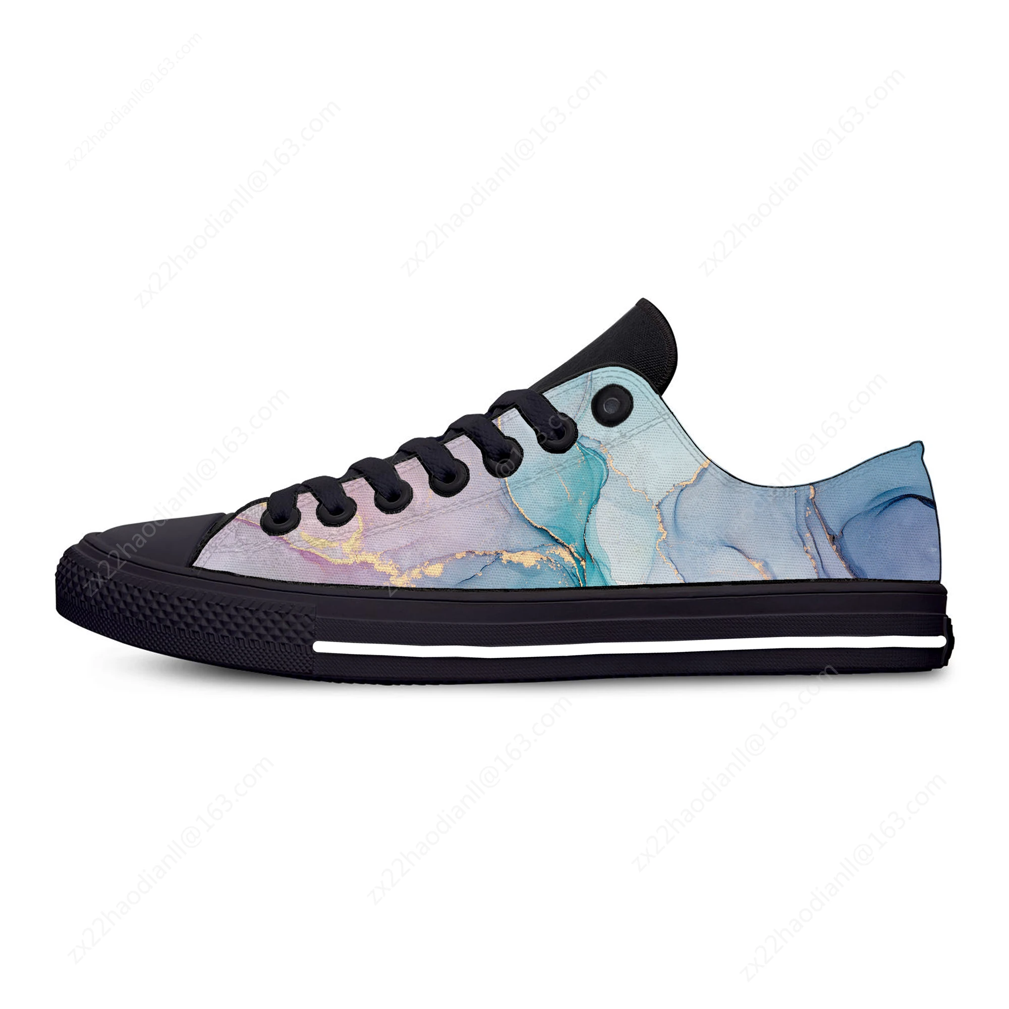 Colorful Marble Low Top Sneakers Mens Womens Teenager Casual Shoes Canvas Running Shoes 3D Printed Breathable Lightweight shoe
