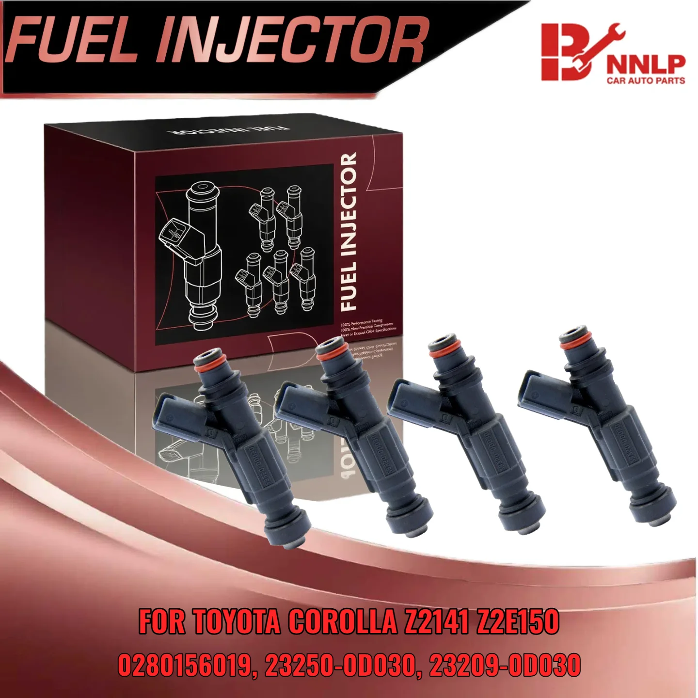 

Новый набор из 4 форсунок для Toyota Corolla ZZE141 ZZE150 ZZT250 Auris Avensis 0280156019 23250-0D030 23209-0D030