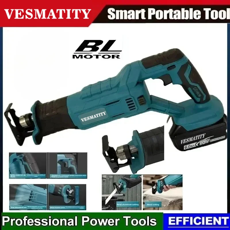 Reciprocating Saw High-Power Cutting Saw Handheld Multifunctional Household Small Electric Saw  For Makita Battery