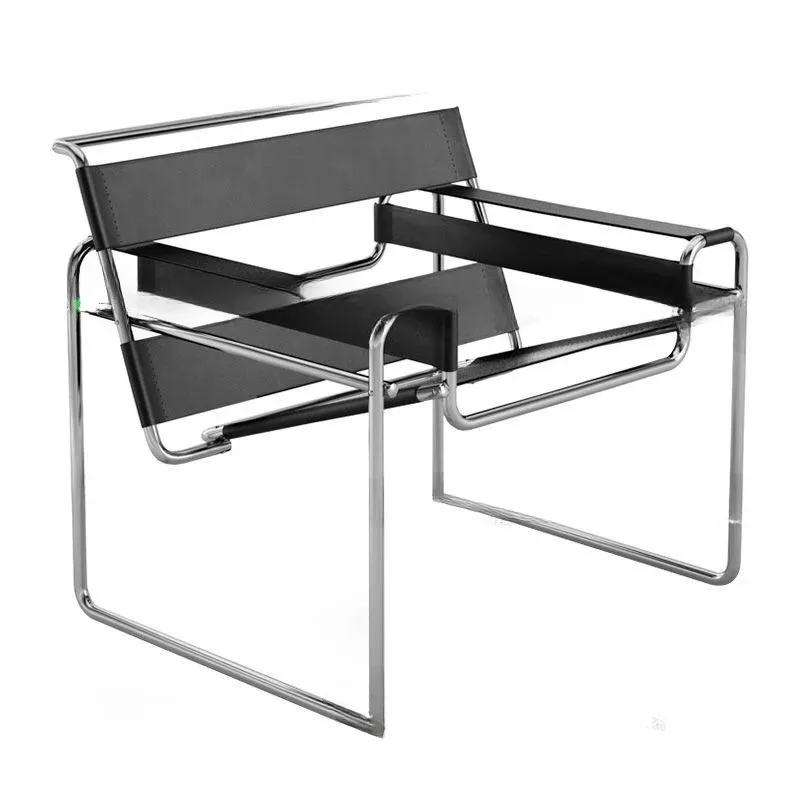 Vasily Chair Hair Designer Serves As A Sofa Chair, Antique Style, Leisure, Study, Living Room, Stainless Steel Saddle Leather