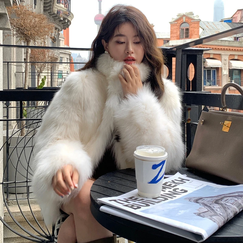 

Autumn and winter new imitation fox hair fashion Korean style fashion versatile fur female winter short section fur short coat