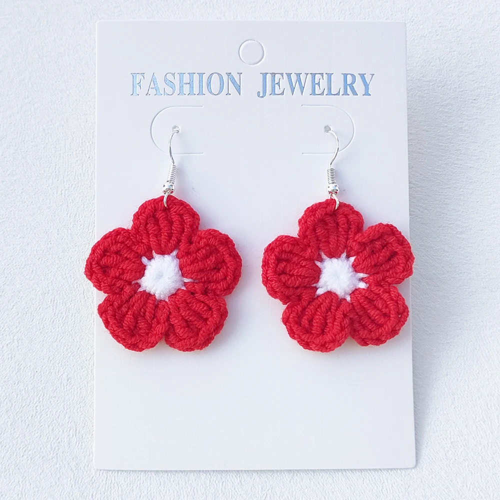 Special offer Women Crochet Fashion Vitality Rainbow Colors Flower Drop Dangle Earring 100% Handmade Party Beach Jewelry