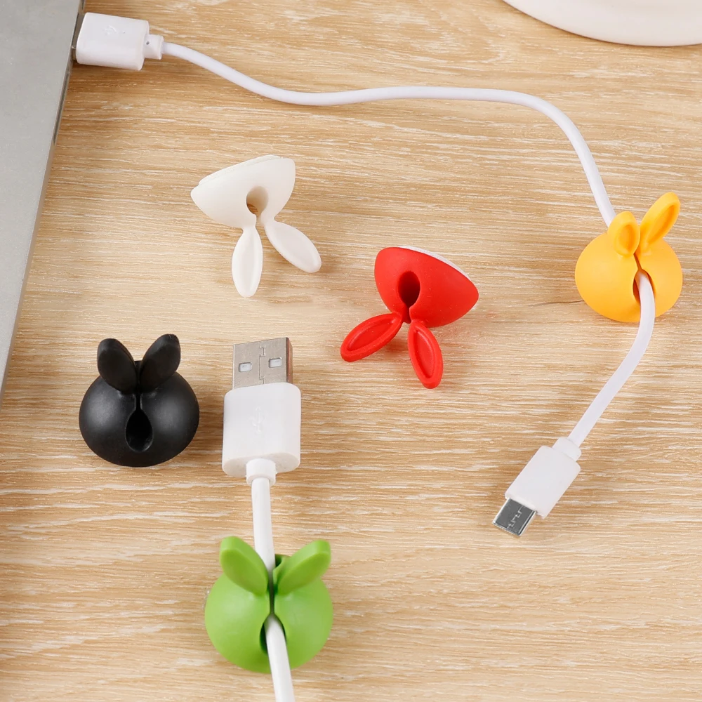 Rubber Siliconen Kabel Clip Desk Tidy Organiser Wire Lead Office Usb Charger Mouse Organizer Holder Charger Cable Collector 2022