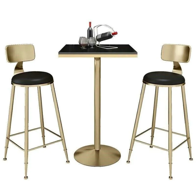 

Commercial bar table Square high table Marble high feet against the wall Cafe Water bar Bar table and chairs