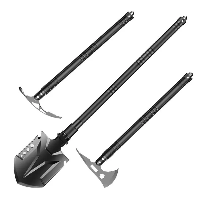 Multifunctional outdoor engineer shovel set, camping survival vehicle folding emergency axe shovel, soldier shovel set