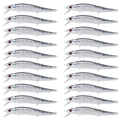 FREE FISHER 40pcs/Lot Fishing Unpainted Minnows KO Laser Slow Sinking DIY Blank Jerkbaits 12cm 12g Lures Holographic Swimbaits