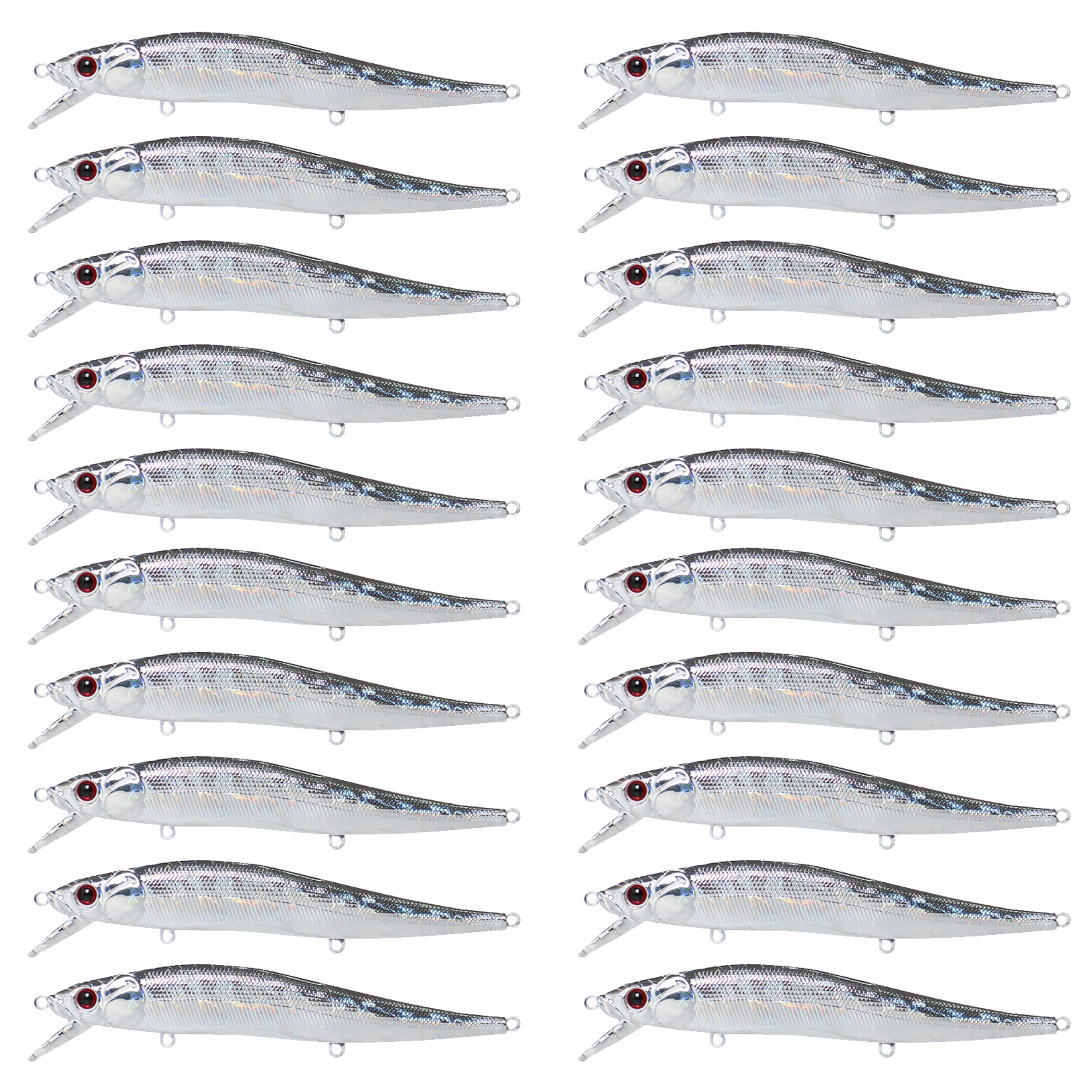 FREE FISHER 40pcs/Lot Fishing Unpainted Minnows KO Laser Slow Sinking DIY Blank Jerkbaits 12cm 12g Lures Holographic Swimbaits