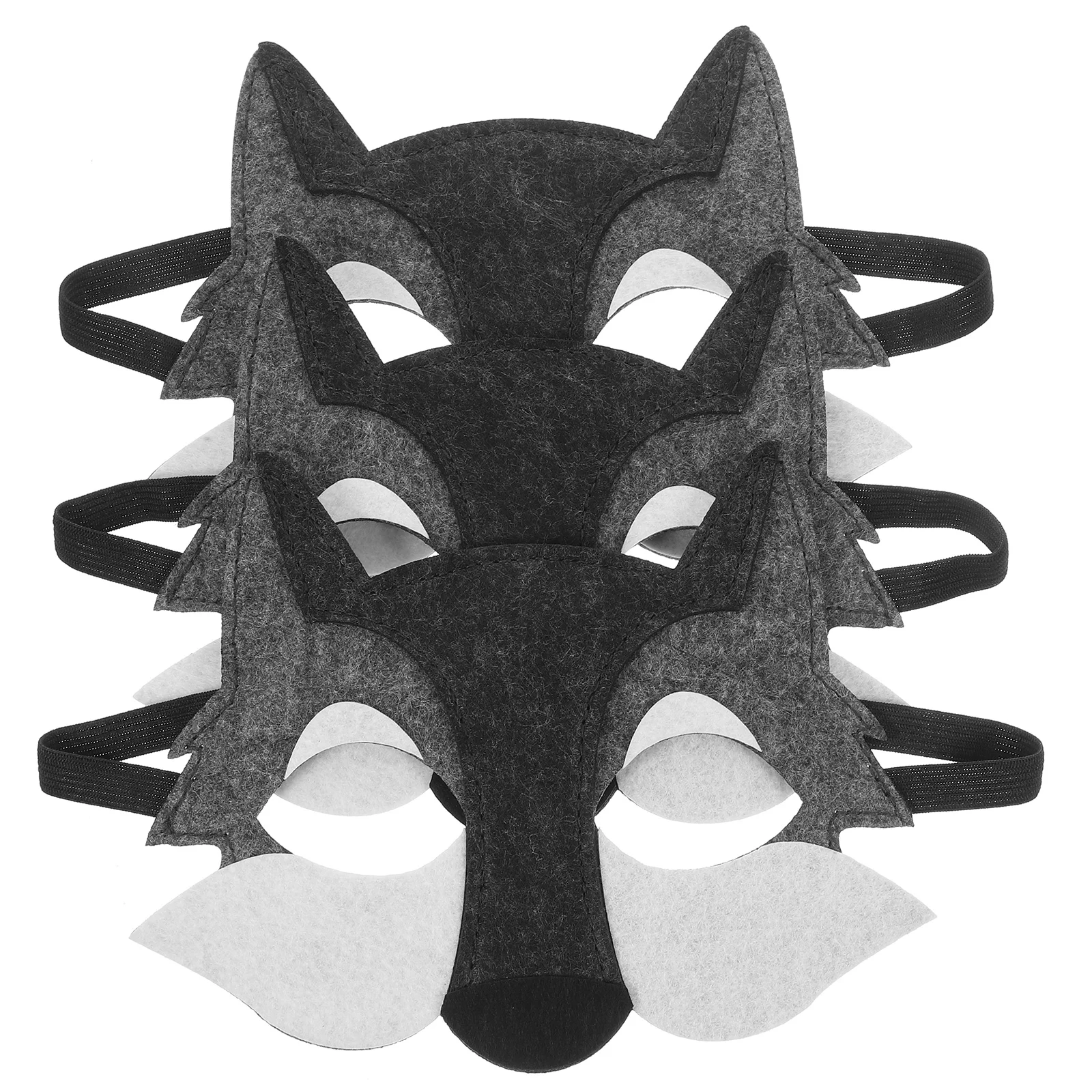 3 PCS Party Dance Animal Mask Kids Masks for Cosplay Supply Half-face Halloween Costumes