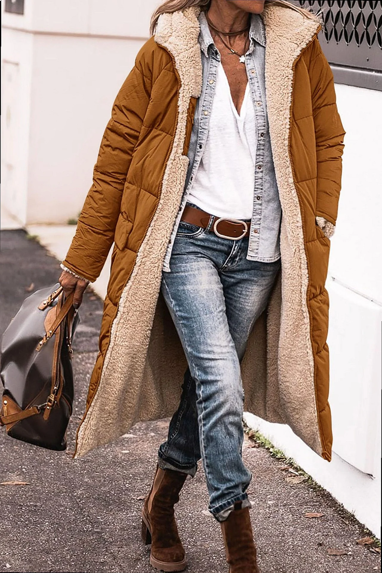 Women Winter Coat Long Cotton Coat Faux Fur Outerwear Plus Size Coats Spring Summer - view 6
