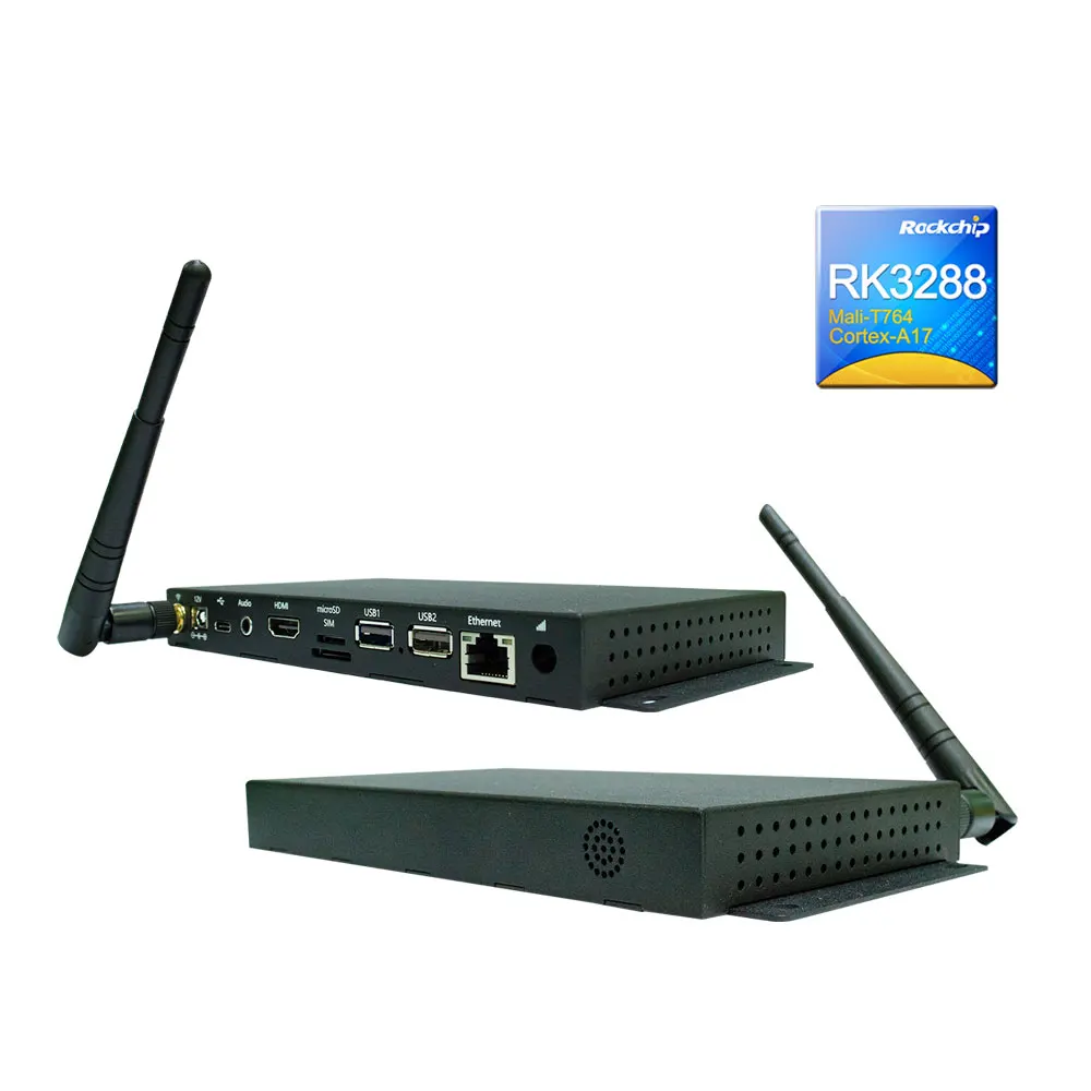 Reproductor multimedia 4K Ultra HD, caja de reproductor multimedia de señalización digital Android 2G + 32G Android 10 caja de reproductor multimedia de señalización digital Rk3288