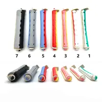 New 12 pcs Salon Rubber Band Hair Rollers Set Cold Perm Rods Curler Bars Hair Clip Curling Fluffy Wavy Hair Maker Styling DIY