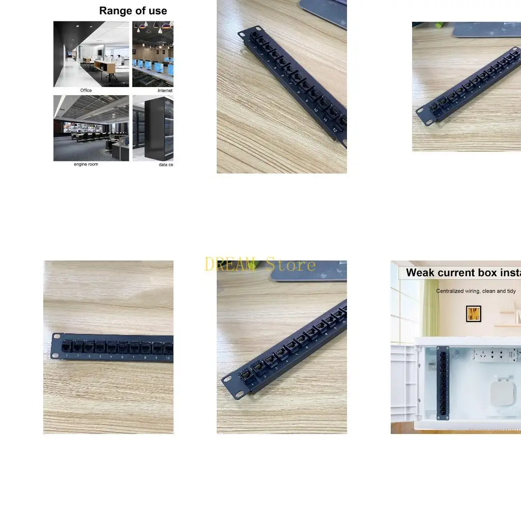 12 Port CAT6 RJ45 Pass-Thru Patch Panel with Mounting Bracket for Keystone Jacks Best Sale