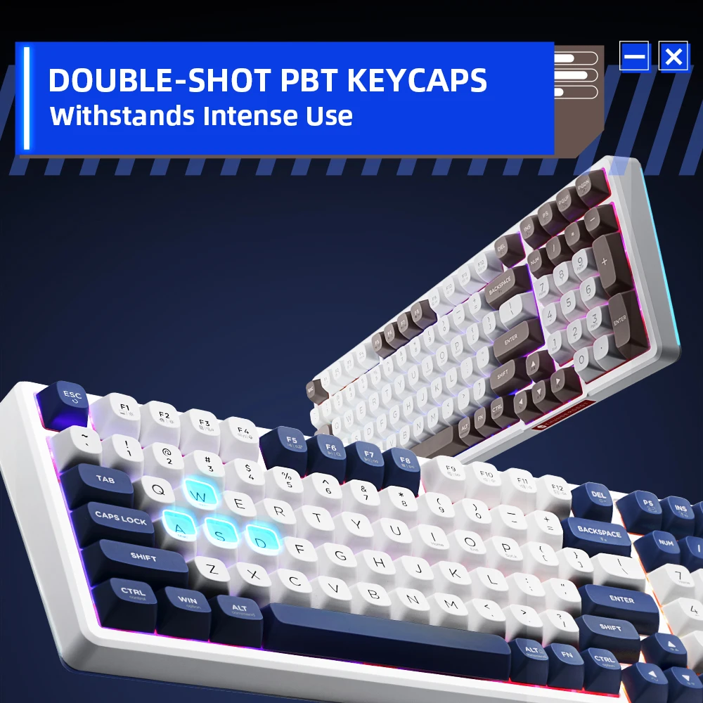 Imagem -04 - Thunderobot-teclado Mecânico do Jogo K98 sem Fio Pbt Hot Swap Bluetooth Rgb para Ios Mac Vitória Android