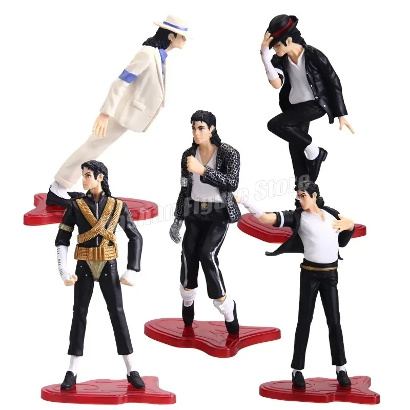 5pcs Michael Jackson Action Figure PVC Anti Gravity Forward Tilt Collection Smooth Criminal Limited Edition Jackson Figurine Toy