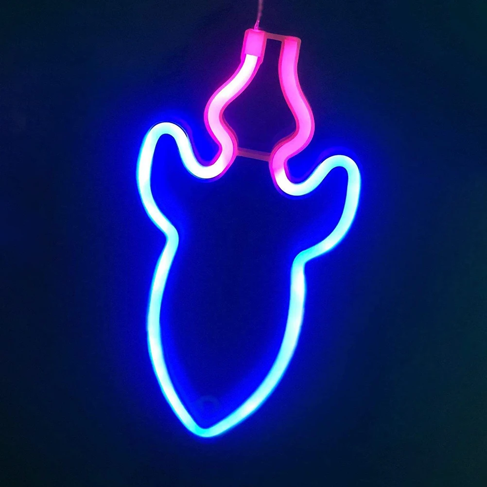 

1pc Neon Light Decoration Rockets Shape PVC Material Compact Blue Small Perfect Home Bar Party LED Sign Light Ornament Bedside